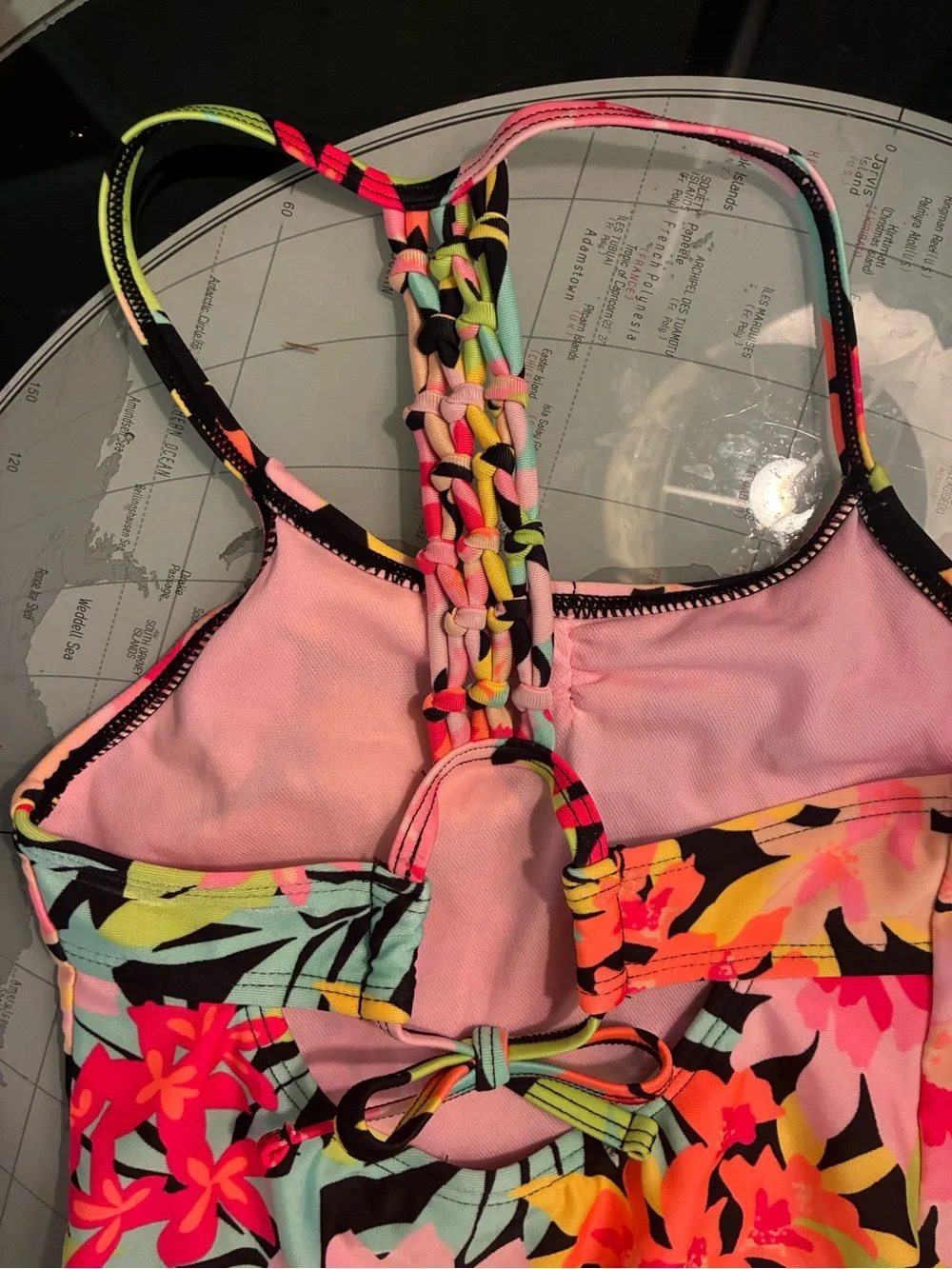 Girls' Sunrise Blooms Floral Printed One Piece Swimsuit - Art Class Size S Small